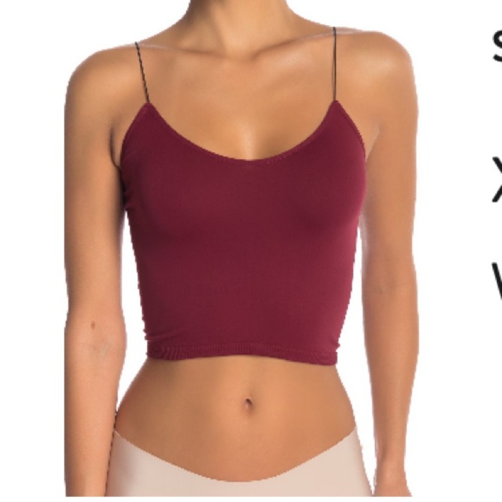 Free People Intimately FP crop camisole in wine, xs/s